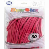 Standard Fuschia 2" x 60" Modelling Balloons - Pk 50