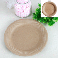 Brown Kraft Paper Plates (23cm) - Pk 12