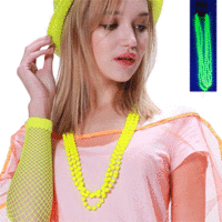 Neon Yellow Bead Necklaces - PK 3