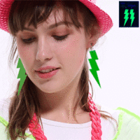 Neon Green Lightning Earrings