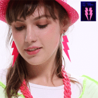 Neon Lightning Earrings - Pink