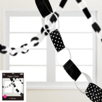 Black and White Dots Paper Chain Garland - 4m