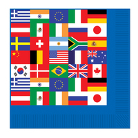 International Flag Napkins  - PK 16