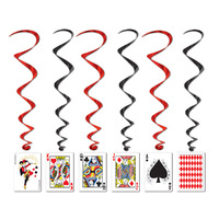 Playing Card Whirls Hanging Decorations - PK 5