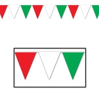 Red, White & Green Pennant Banner