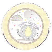 Umbrellaphant Yellow Foil Baby Shower Balloon