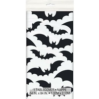Black Bats Rectangle Plastic Tablecover
