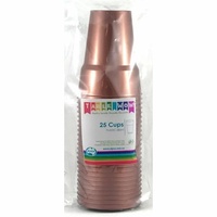 Reusable Rose Gold Plastic Cups (285 ml) - Pk 20