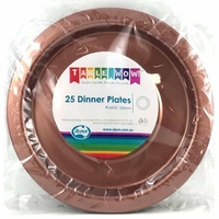 Reusable Rose Gold Plastic Dinner Plates (230 mm) - Pk 20