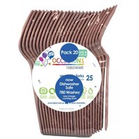 Reusable Rose Gold Plastic Forks – Pack 20