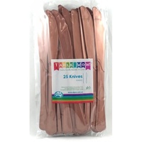 Reusable Rose Gold Plastic Knives - Pk 20
