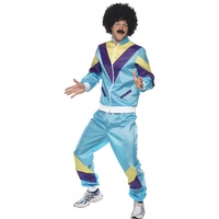 80's Blue Shell Suit Costume - Medium