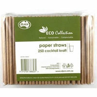 Paper Cocktail Straws - Kraft - Pk 250*