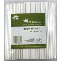 Eco White Paper Straws - Pack of 250