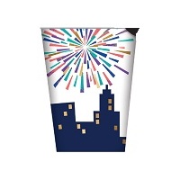 New Year Fireworks Paper Drinking Cups - Pk 8