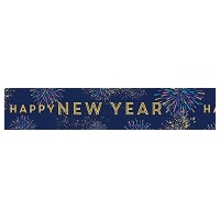 Navy Blue & Gold "Happy New Year" Foil Banner (1.8m)