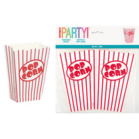 Red Stripe Large Popcorn Boxes - Pk 10