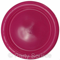 Reusable Magenta Plastic Dinner Plates (230 mm) - Pk 20