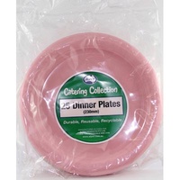 Reusable Light Pink Plastic Dinner Plates (230 mm) - Pk 20