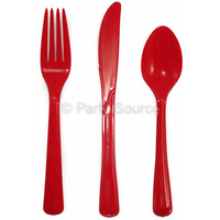 Reusable Red Plastic Knives - Pk 20