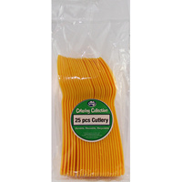 Reusable Yellow Plastic Spoons - Pk 20