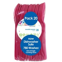 Reusable Magenta Plastic Spoons - Pk 20
