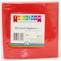 Red Lunch Napkins (33cm) - Pk50