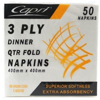 White Napkin Dinner 3 Ply - Pack of 50