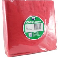 Red Dinner Napkins 2 Ply -  Pack of 50