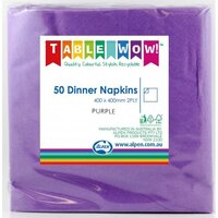 Purple Dinner Napkins 2 Ply -  Pack of 50