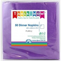 Purple Dinner Napkins (40cm) - Pk 50