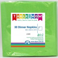 Lime Dinner Napkins (40cm) - Pk 50