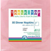 Pink ( Light) Dinner Napkins 2 Ply -  Pack of 50
