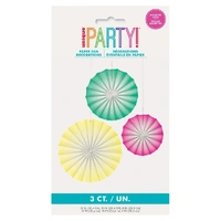 Pastel Paper Fan Decorations 3 Pack
