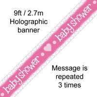 Baby Shower Pink Banner 2.7m