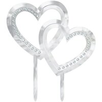Double Hearts Cake Topper with Gems