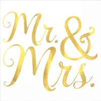 Mr & Mrs Wedding Beverage Napkins