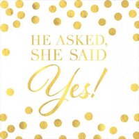 He Asked, She Said YES Paper Napkins - Pk 16
