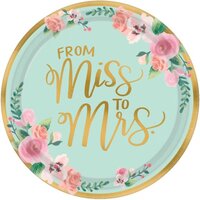 "Mint To Be" Round Paper Plates (26cm) - Pk 8