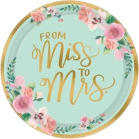 "Mint To Be" Round Paper Plates (26cm) - Pk 8