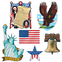 Patriotic Cutouts 8"-18" - Pk 6