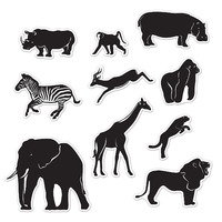 Jungle Animal Silhouettes - Pk 10*