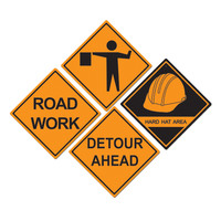 Construction Sign Cutouts - Pk 4