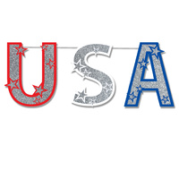 Glittered Large USA Streamer
