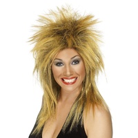 Ginger and Black Rock Diva Mullet Wig