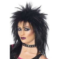 Black Rock Diva Mullet Wig