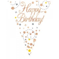 Sparkling Fizz Rose Gold Happy Birthday Bunting