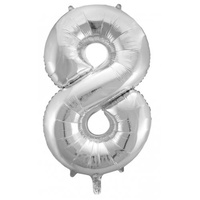 #8 Silver 34" Foil Balloon
