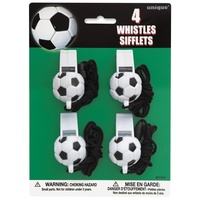 Soccer Ball Party Whistles - Pk 4