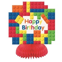 Toy Blocks Honeycomb Centerpieces - Pk 3